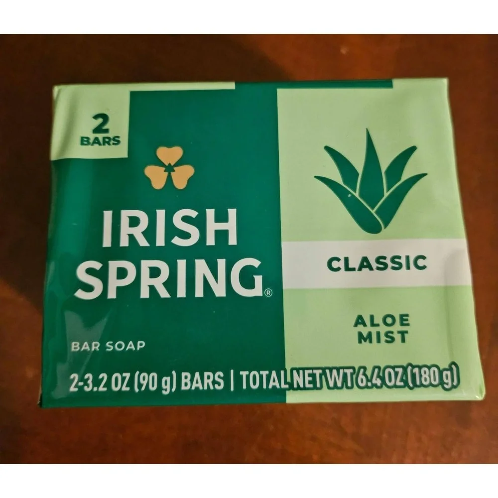 Irish Spring Classic Aloe Mist‎ Deodorant Bar Soap 12-Hour Fresh 6 Bars Total